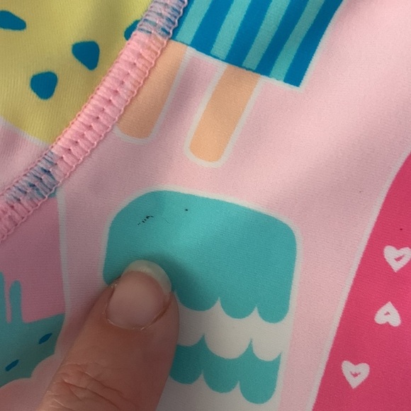 Ruffle butts Long Sleeve Ruffle Hem Rash Guard Shirt ice cream social pink 10 - Picture 4 of 5